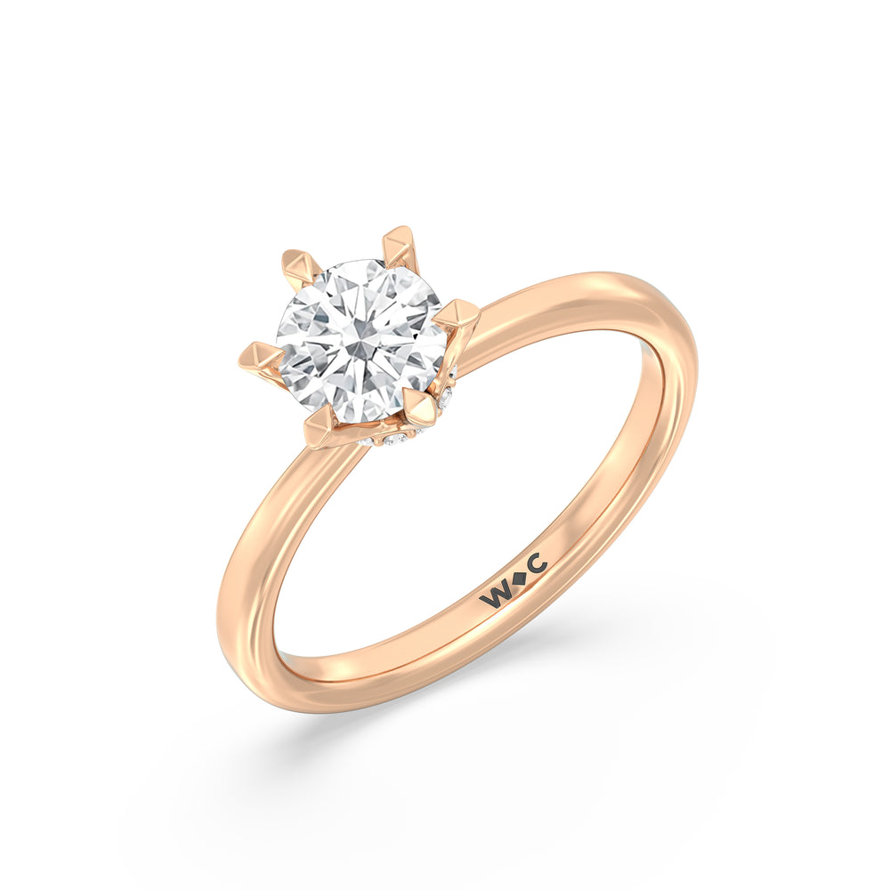 The Autumn Engagement Ring with Round Cut Diamond in 14KT Rose Gold view 3
