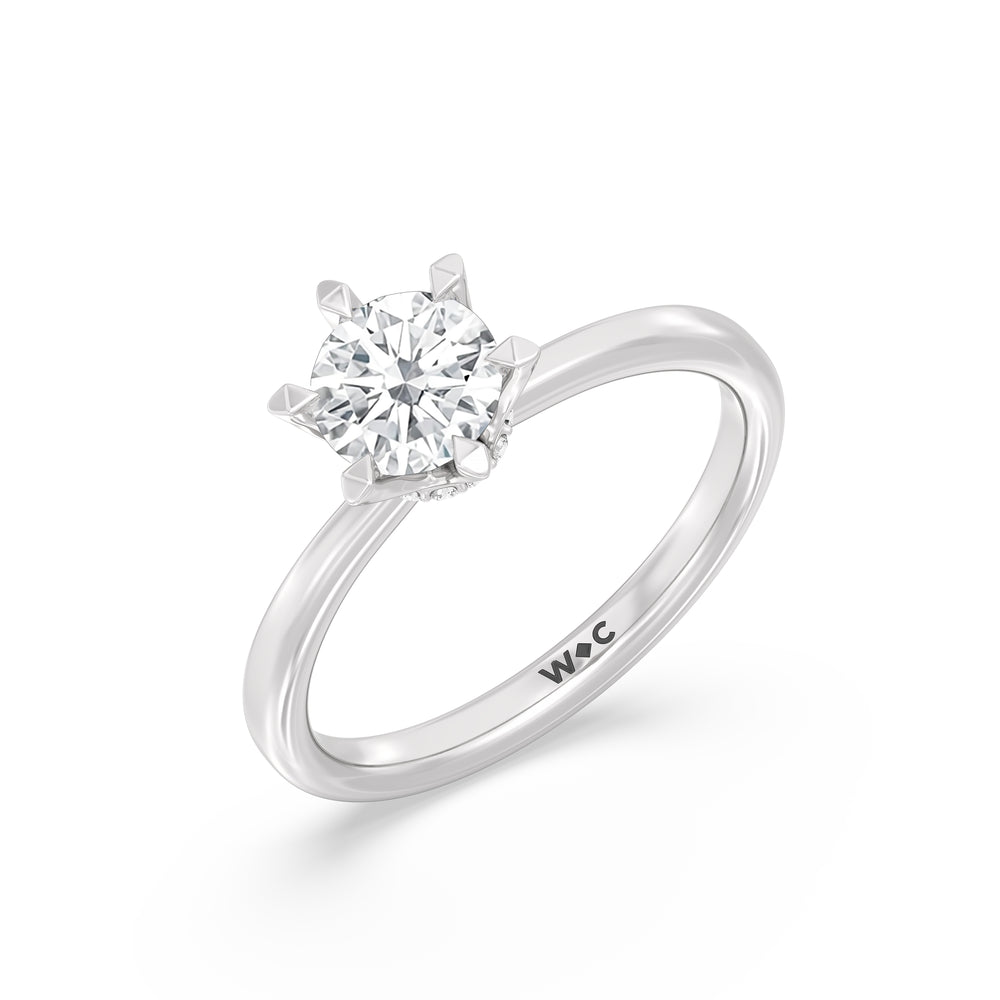 The Autumn Engagement Ring with Round Cut Diamond in 14KT Platinum view 3
