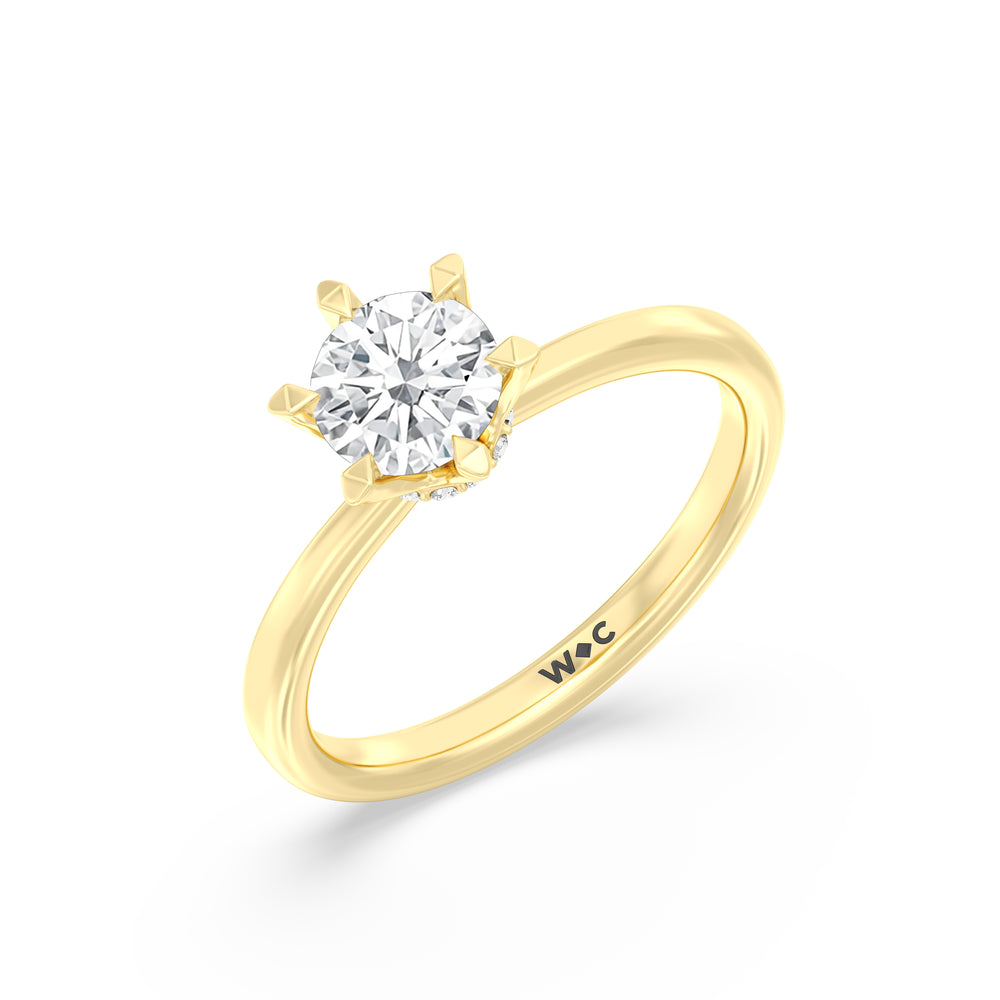 The Autumn Engagement Ring with Round Cut Diamond in 14KT Yellow Gold view 3
