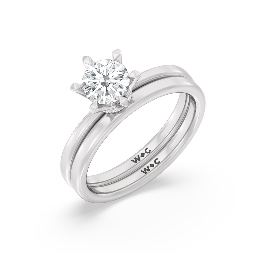 The Autumn Wedding Band with Platinum Cut Diamond in 14KT Platinum view 4
