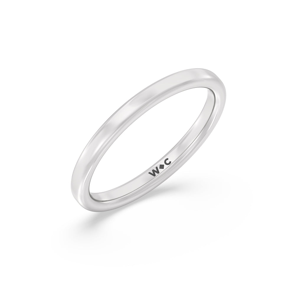 The Autumn Wedding Band with Platinum Cut Diamond in 14KT Platinum view 3
