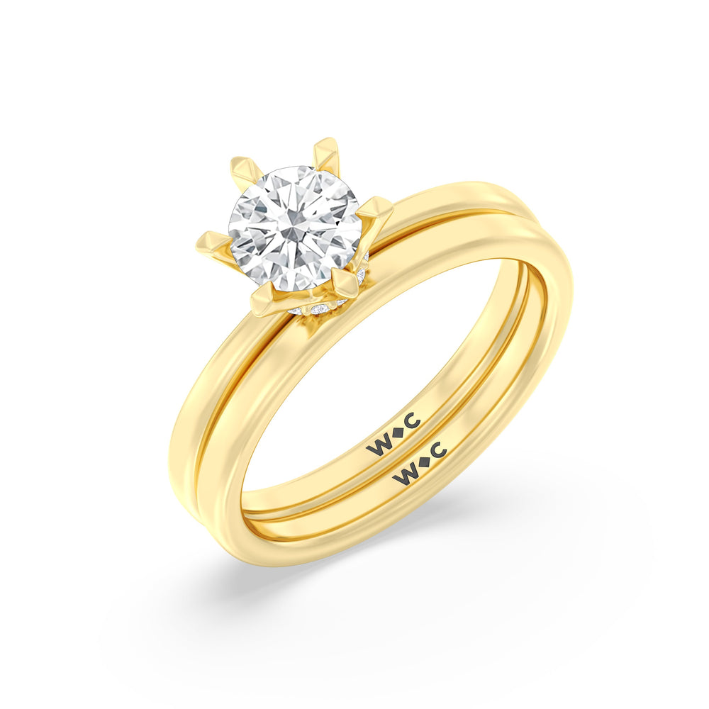 The Autumn Wedding Band with 18KT Yellow Gold Cut Diamond in 14KT Yellow Gold view 4
