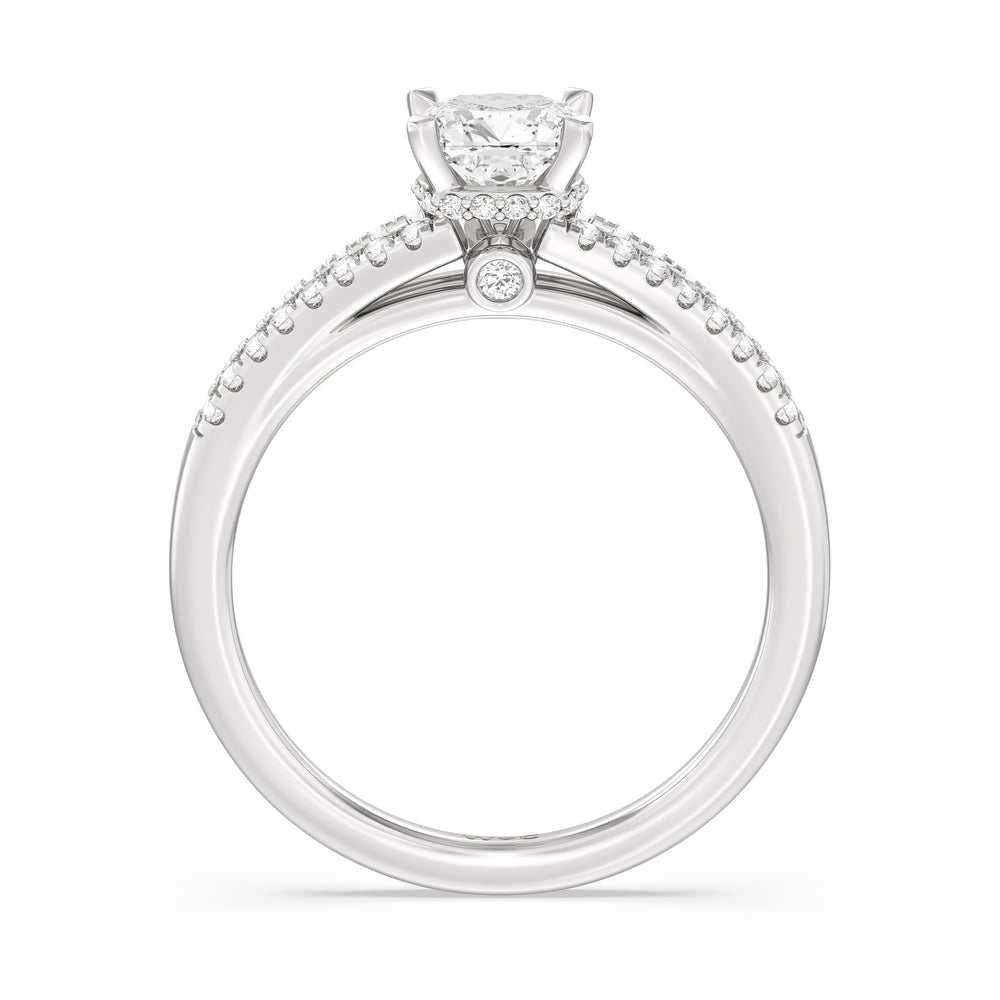 The Zoe Engagement Ring with Cushion Cut Diamond in 14KT Platinum view 2
