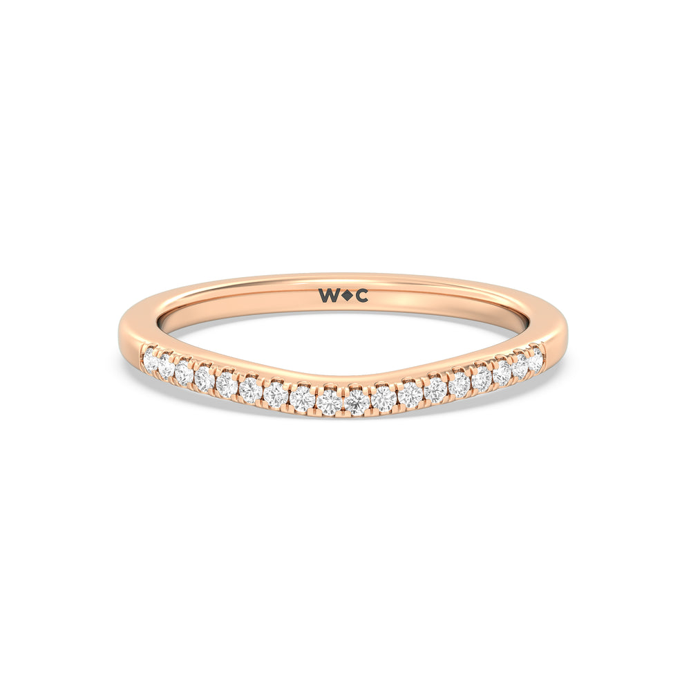 The Zoe Diamond Wedding Band with 18KT Rose Gold Cut Diamond in 14KT Rose Gold view 1
