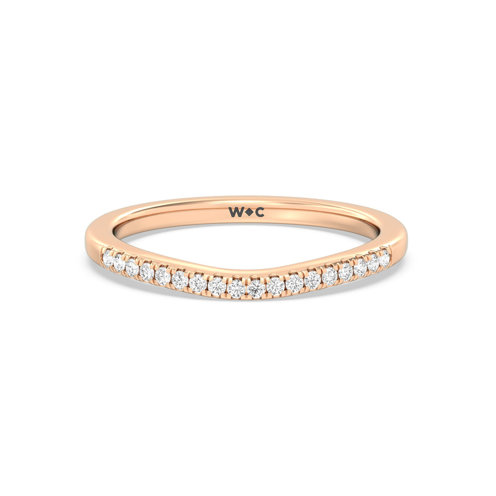The Zoe Diamond Wedding Band with 18KT Rose Gold Cut Diamond in 14KT Rose Gold view 1
