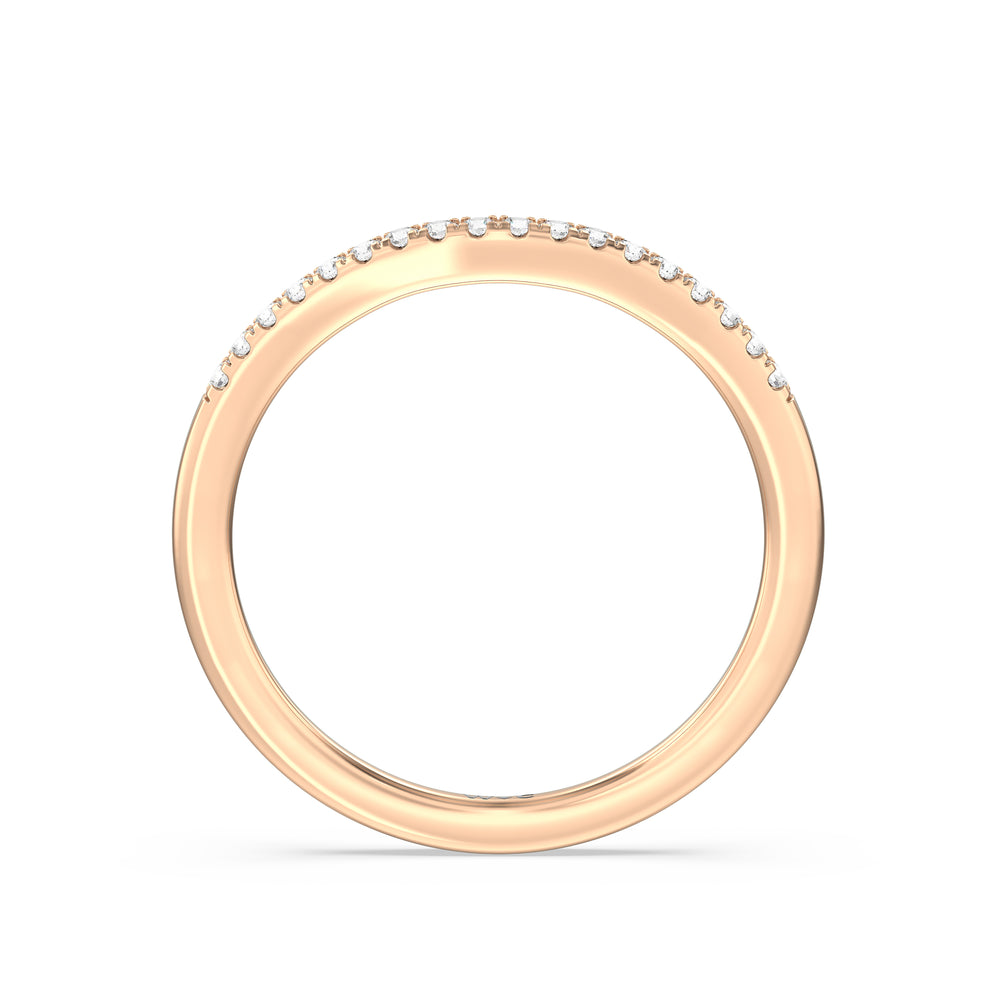 The Zoe Diamond Wedding Band with 18KT Rose Gold Cut Diamond in 14KT Rose Gold view 2
