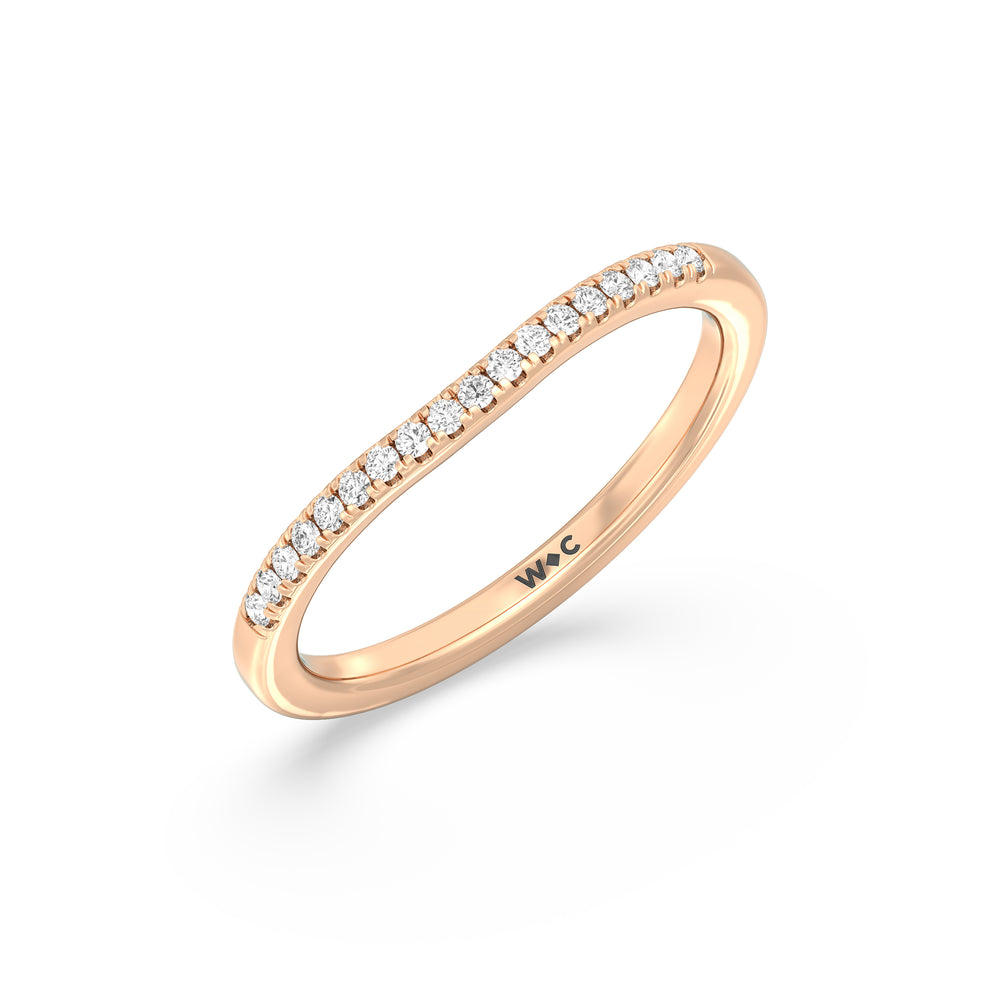The Zoe Diamond Wedding Band with 18KT Rose Gold Cut Diamond in 14KT Rose Gold view 3
