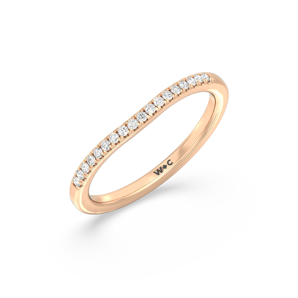 The Zoe Diamond Wedding Band with 18KT Rose Gold Cut Diamond in 14KT Rose Gold view 3
