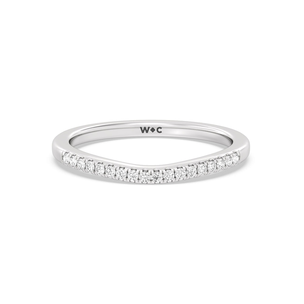 The Zoe Diamond Wedding Band with Platinum Cut Diamond in 14KT Platinum view 1

