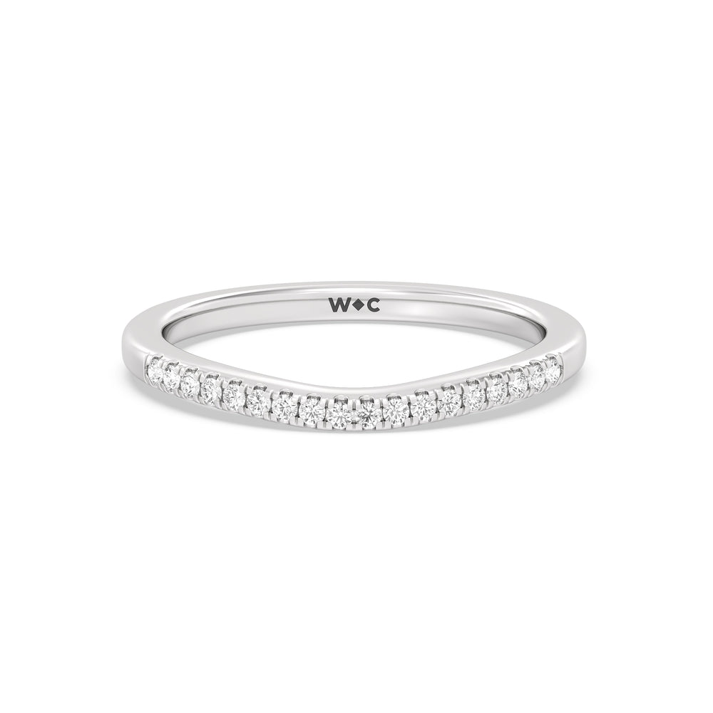The Zoe Diamond Wedding Band with Platinum Cut Diamond in 14KT Platinum view 1
