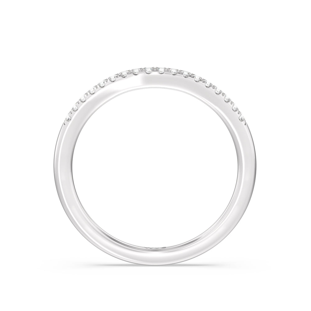 The Zoe Diamond Wedding Band with Platinum Cut Diamond in 14KT Platinum view 2
