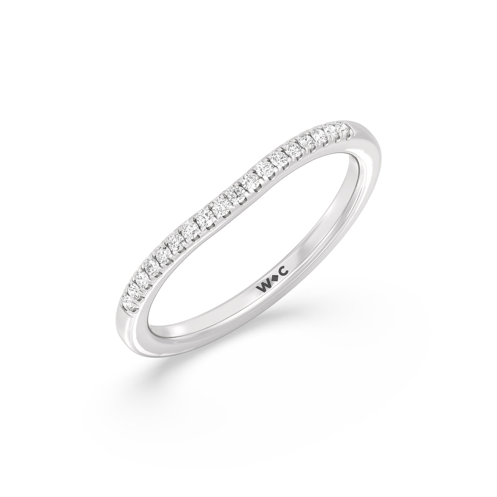 The Zoe Diamond Wedding Band with Platinum Cut Diamond in 14KT Platinum view 3
