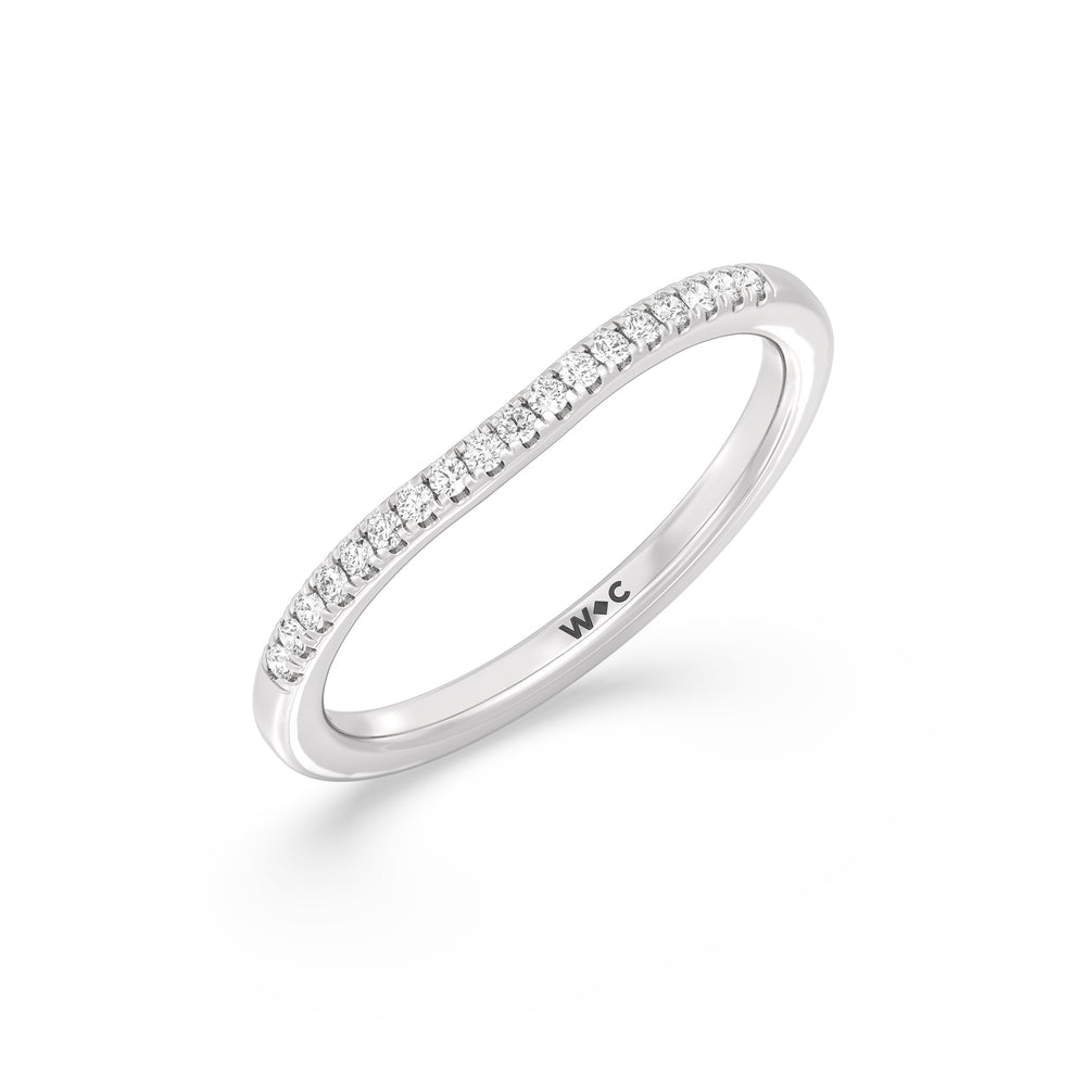 The Zoe Diamond Wedding Band with Platinum Cut Diamond in 14KT Platinum view 3
