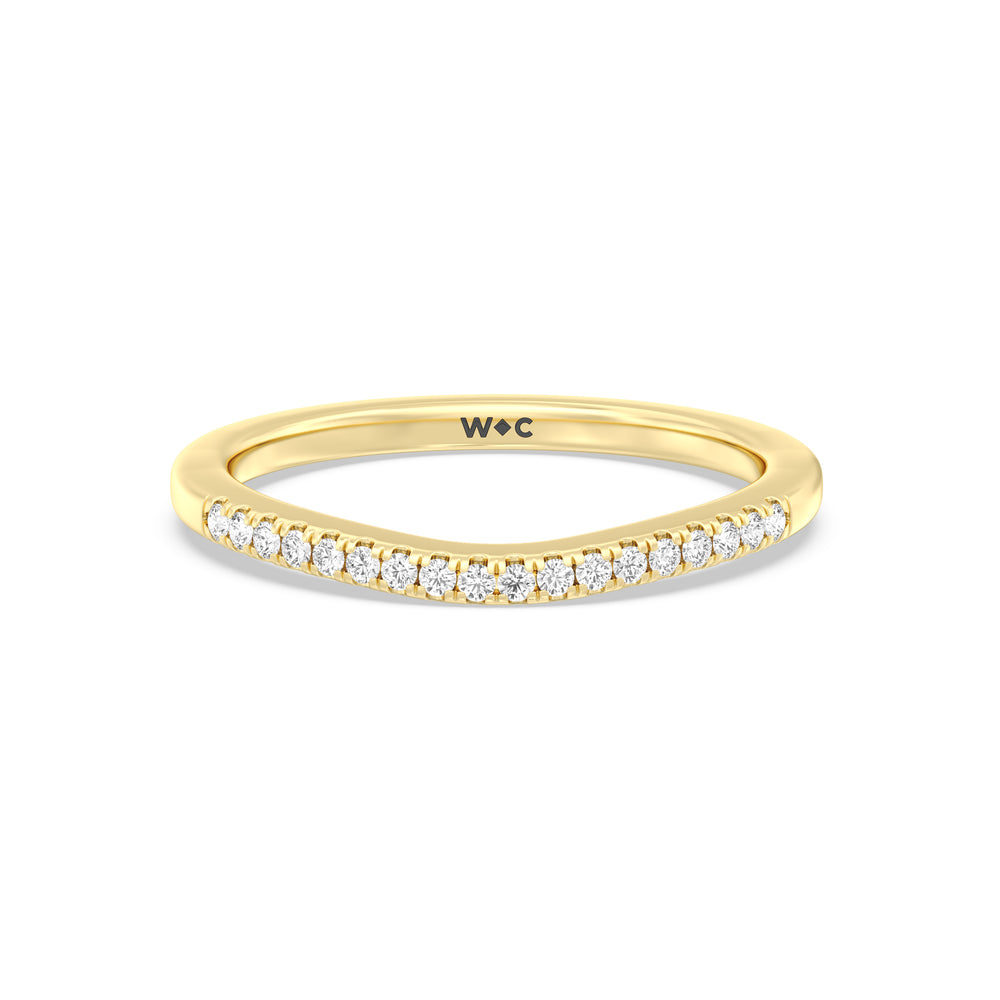 The Zoe Diamond Wedding Band with 18KT Yellow Gold Cut Diamond in 14KT Yellow Gold view 1
