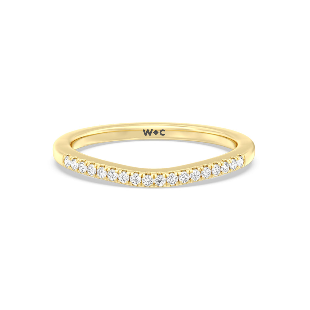 The Zoe Diamond Wedding Band with 18KT Yellow Gold Cut Diamond in 14KT Yellow Gold view 1
