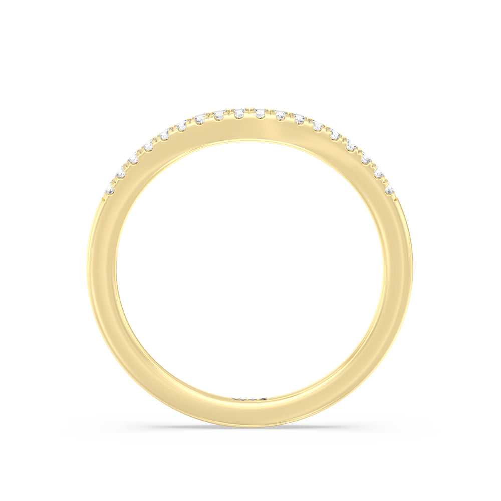 The Zoe Diamond Wedding Band with 18KT Yellow Gold Cut Diamond in 14KT Yellow Gold view 2
