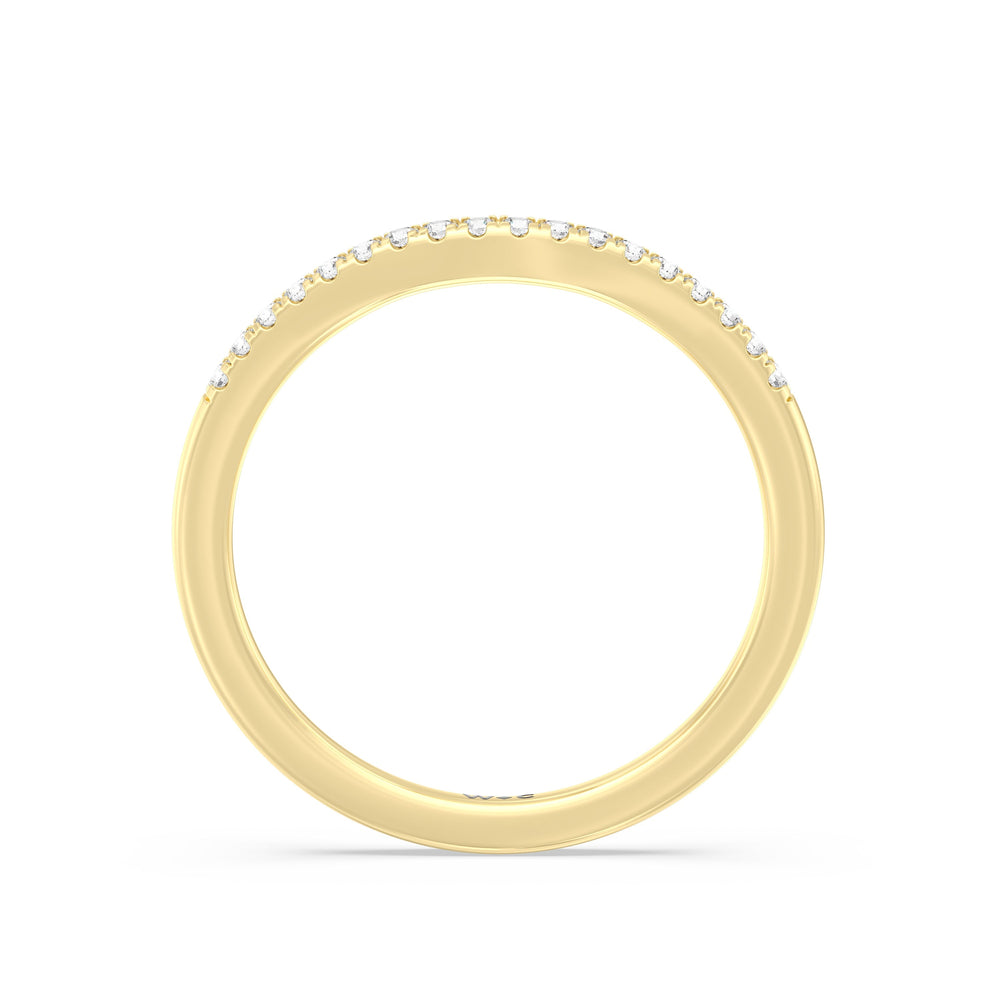 The Zoe Diamond Wedding Band with 18KT Yellow Gold Cut Diamond in 14KT Yellow Gold view 2
