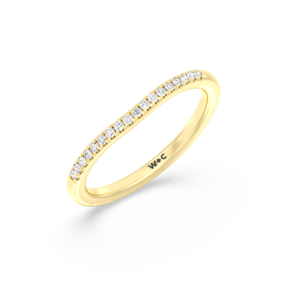 The Zoe Diamond Wedding Band with 18KT Yellow Gold Cut Diamond in 14KT Yellow Gold view 3
