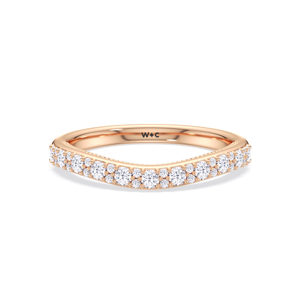 The Finley Diamond Wedding Band with 18KT Rose Gold Cut Diamond in 14KT Rose Gold view 1
