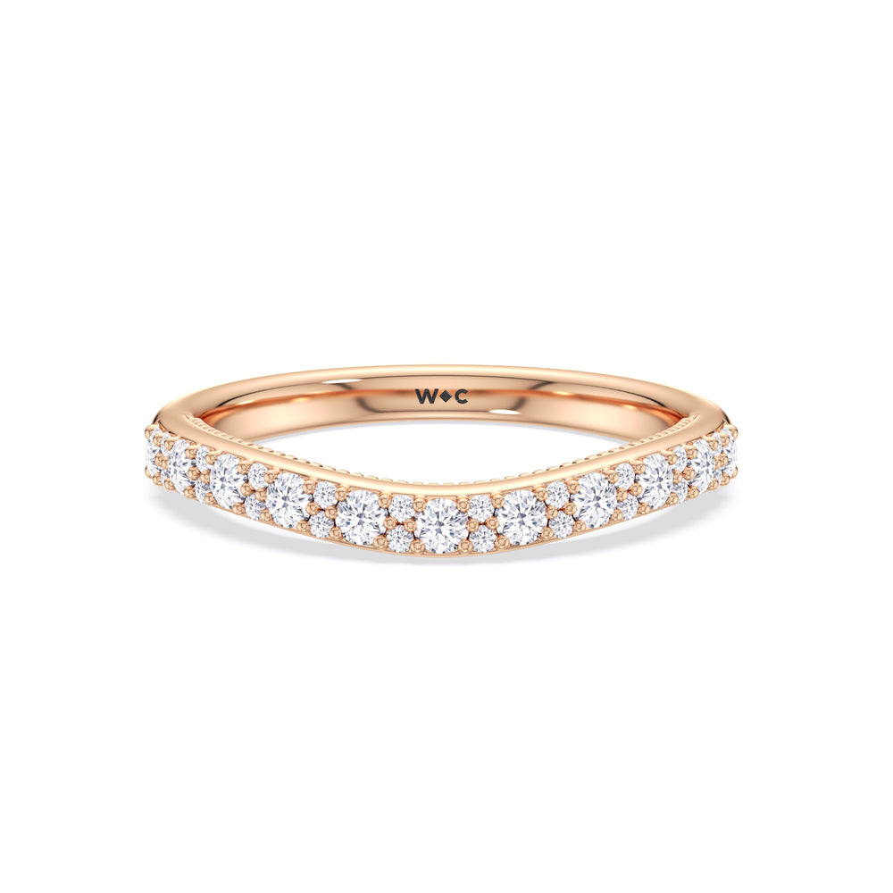 The Finley Diamond Wedding Band with 18KT Rose Gold Cut Diamond in 14KT Rose Gold view 1
