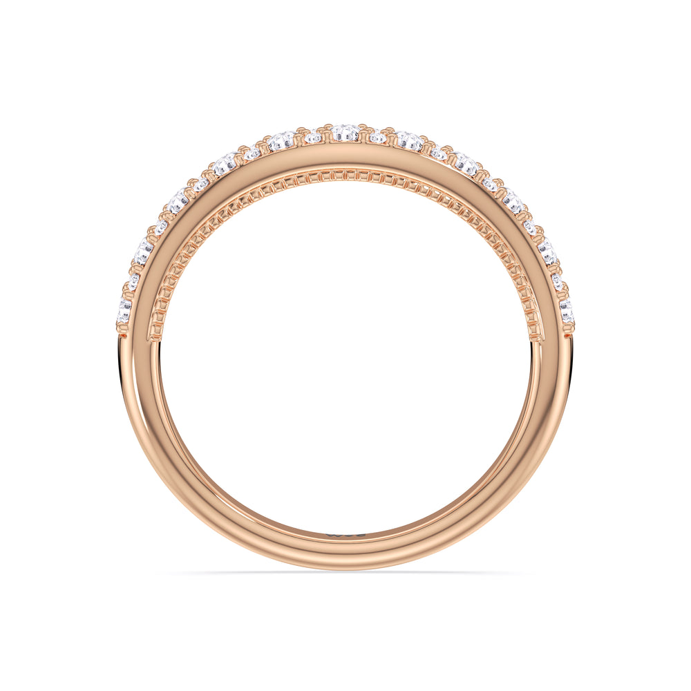 The Finley Diamond Wedding Band with 18KT Rose Gold Cut Diamond in 14KT Rose Gold view 2

