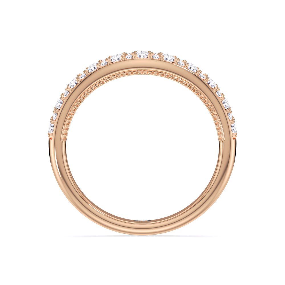The Finley Diamond Wedding Band with 18KT Rose Gold Cut Diamond in 14KT Rose Gold view 2
