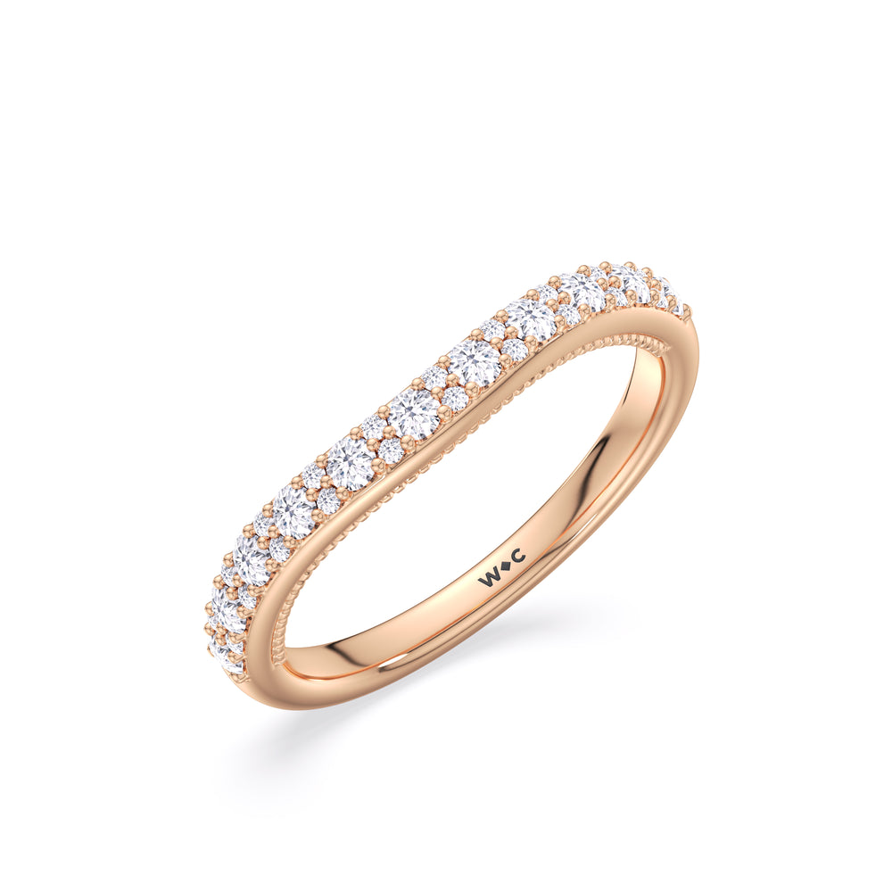 The Finley Diamond Wedding Band with 18KT Rose Gold Cut Diamond in 14KT Rose Gold view 3
