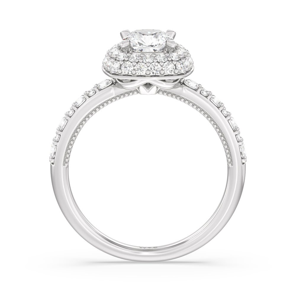 The Finley Engagement Ring with Cushion Cut Diamond in 14KT Platinum view 2
