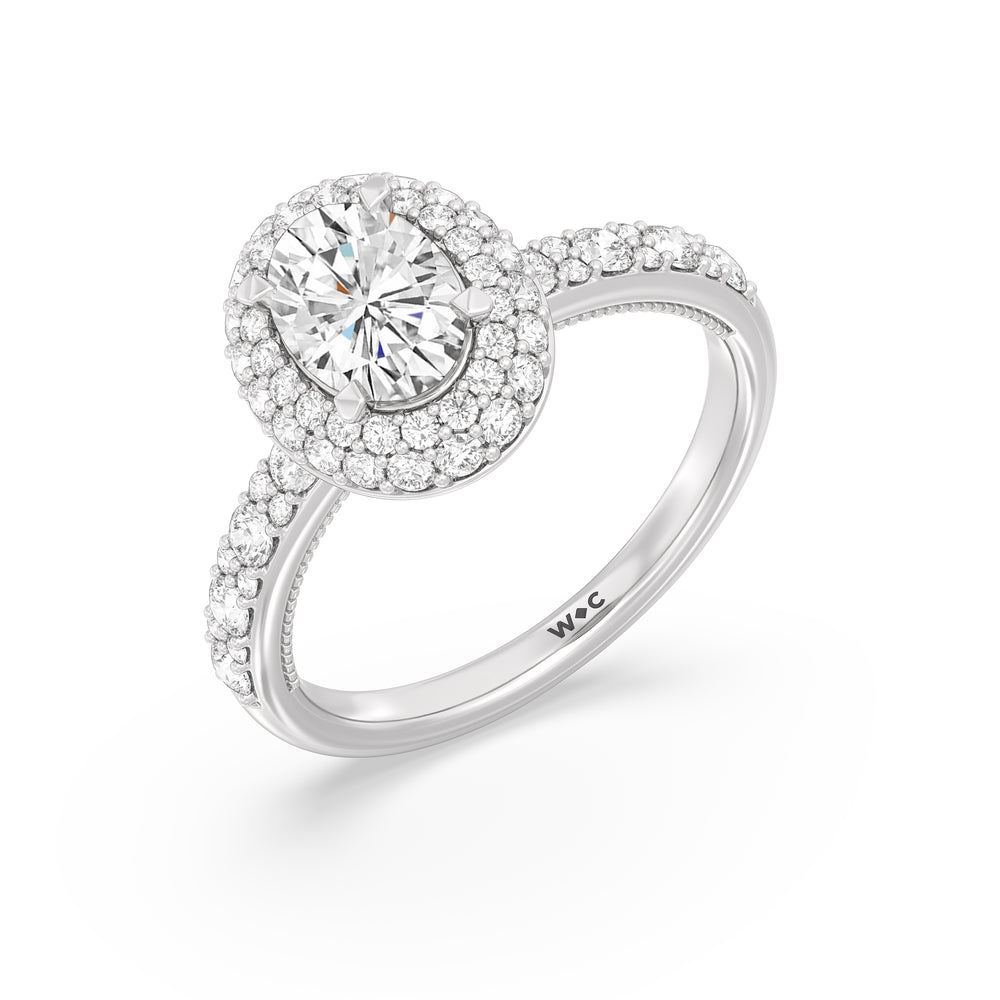 The Finley Engagement Ring with Oval Cut Diamond in 14KT Platinum view 3
