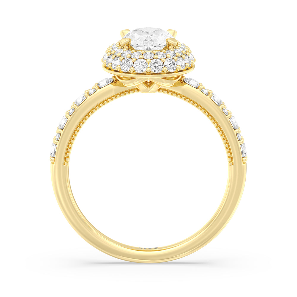 The Finley Engagement Ring with Oval Cut Diamond in 14KT Yellow Gold view 2
