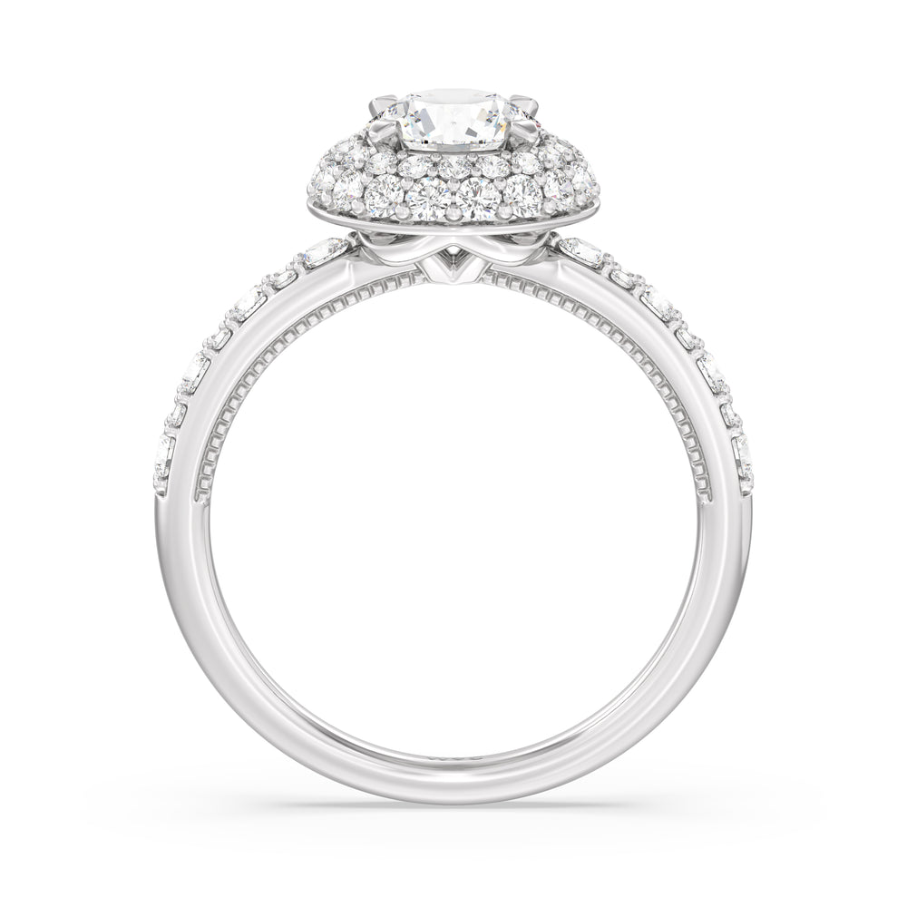 The Finley Engagement Ring with Round Cut Diamond in 14KT Platinum view 2
