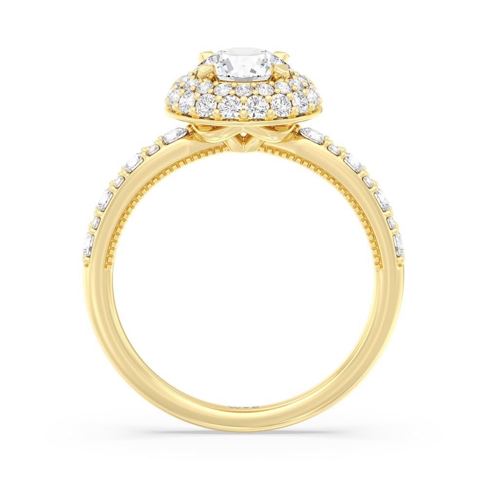 The Finley Engagement Ring with Round Cut Diamond in 14KT Yellow Gold view 2
