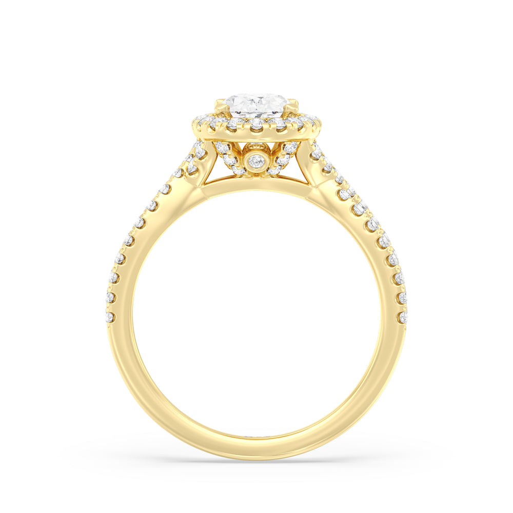 The Donna Engagement Ring with Oval Cut Diamond in 14KT Yellow Gold view 2
