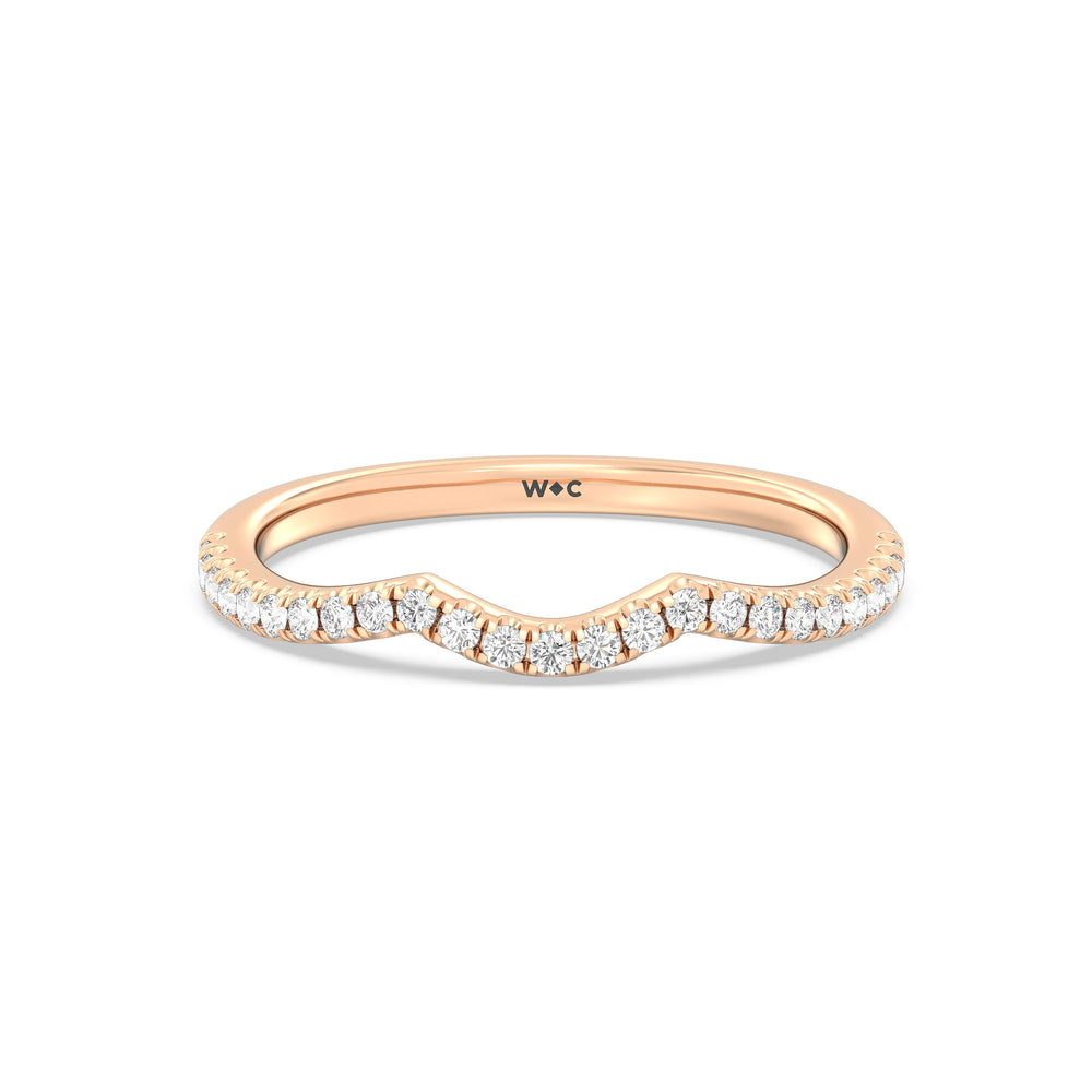 The Donna Diamond Wedding Band with 18KT Rose Gold Cut Diamond in 14KT Rose Gold view 1
