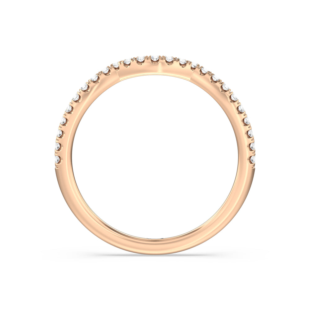 The Donna Diamond Wedding Band with 18KT Rose Gold Cut Diamond in 14KT Rose Gold view 2
