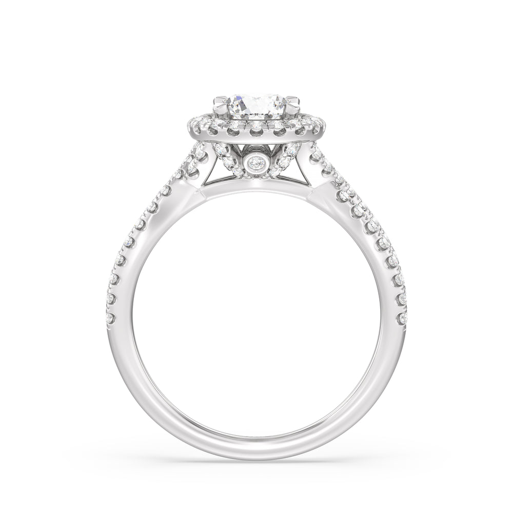 The Donna Engagement Ring with Round Cut Diamond in 14KT Platinum view 2

