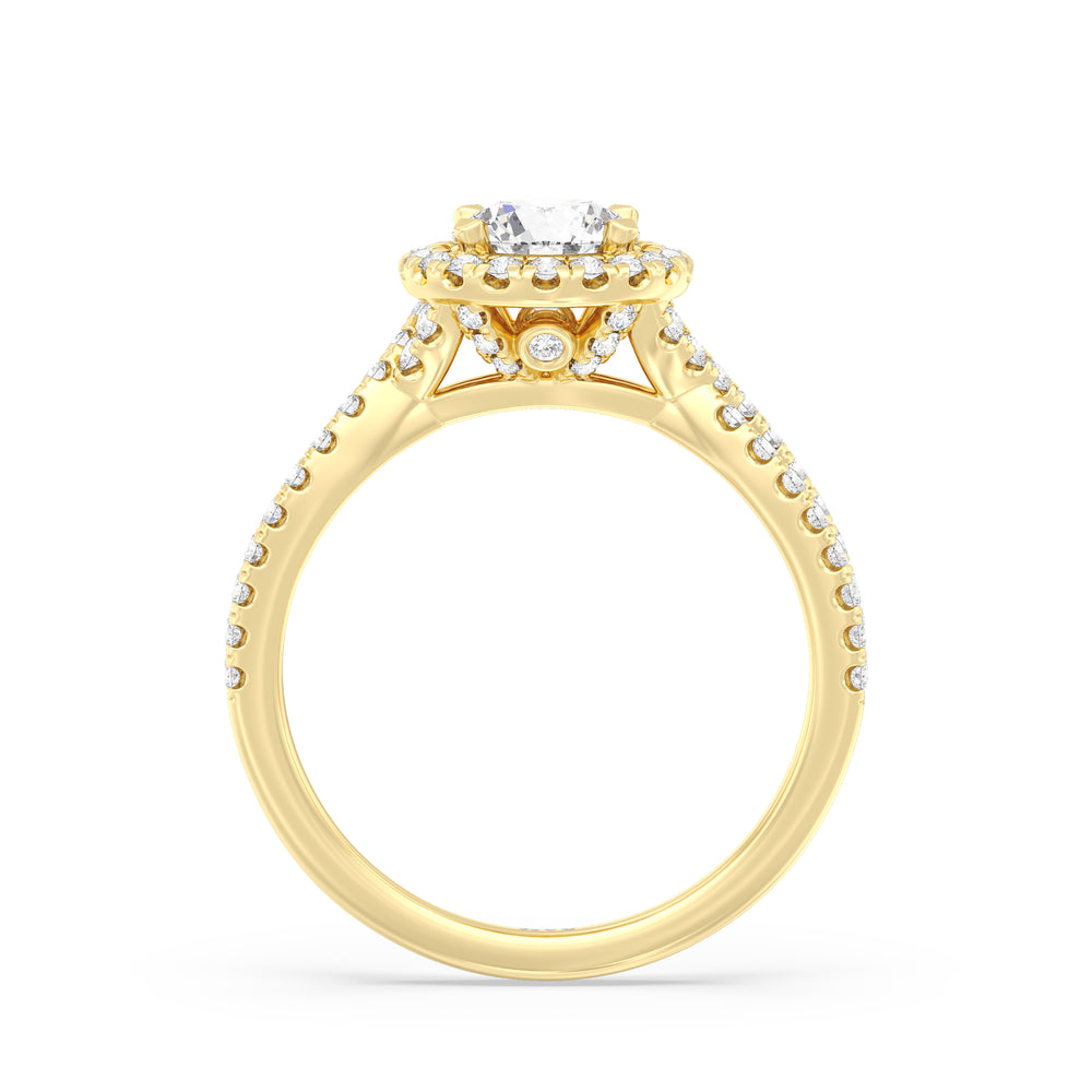 The Donna Engagement Ring with Round Cut Diamond in 14KT Yellow Gold view 2

