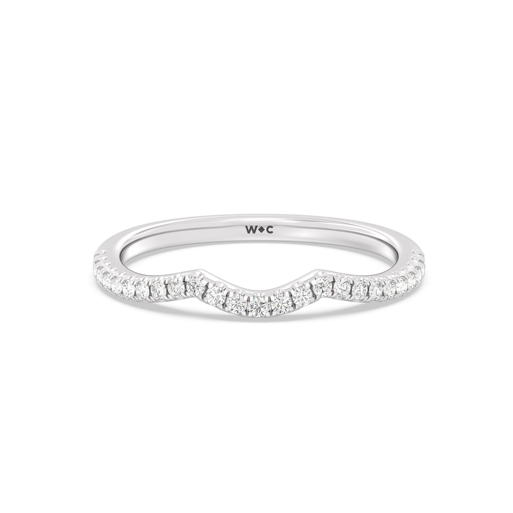 The Donna Diamond Wedding Band with Platinum Cut Diamond in 14KT Platinum view 1
