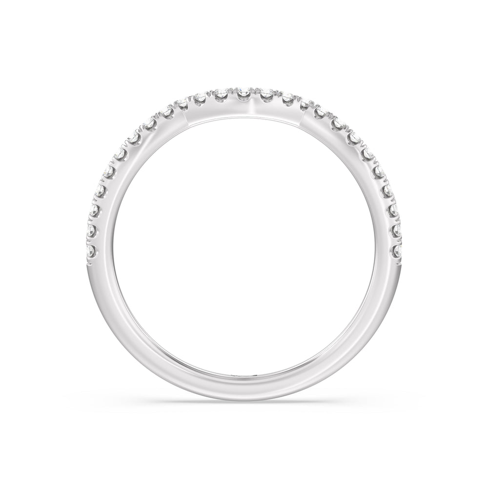 The Donna Diamond Wedding Band with Platinum Cut Diamond in 14KT Platinum view 2
