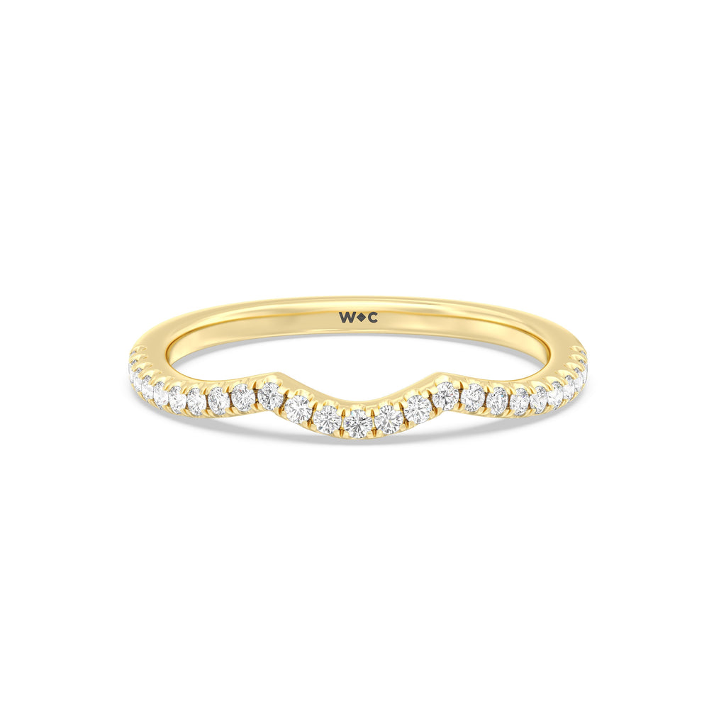 The Donna Diamond Wedding Band with 18KT Yellow Gold Cut Diamond in 14KT Yellow Gold view 1

