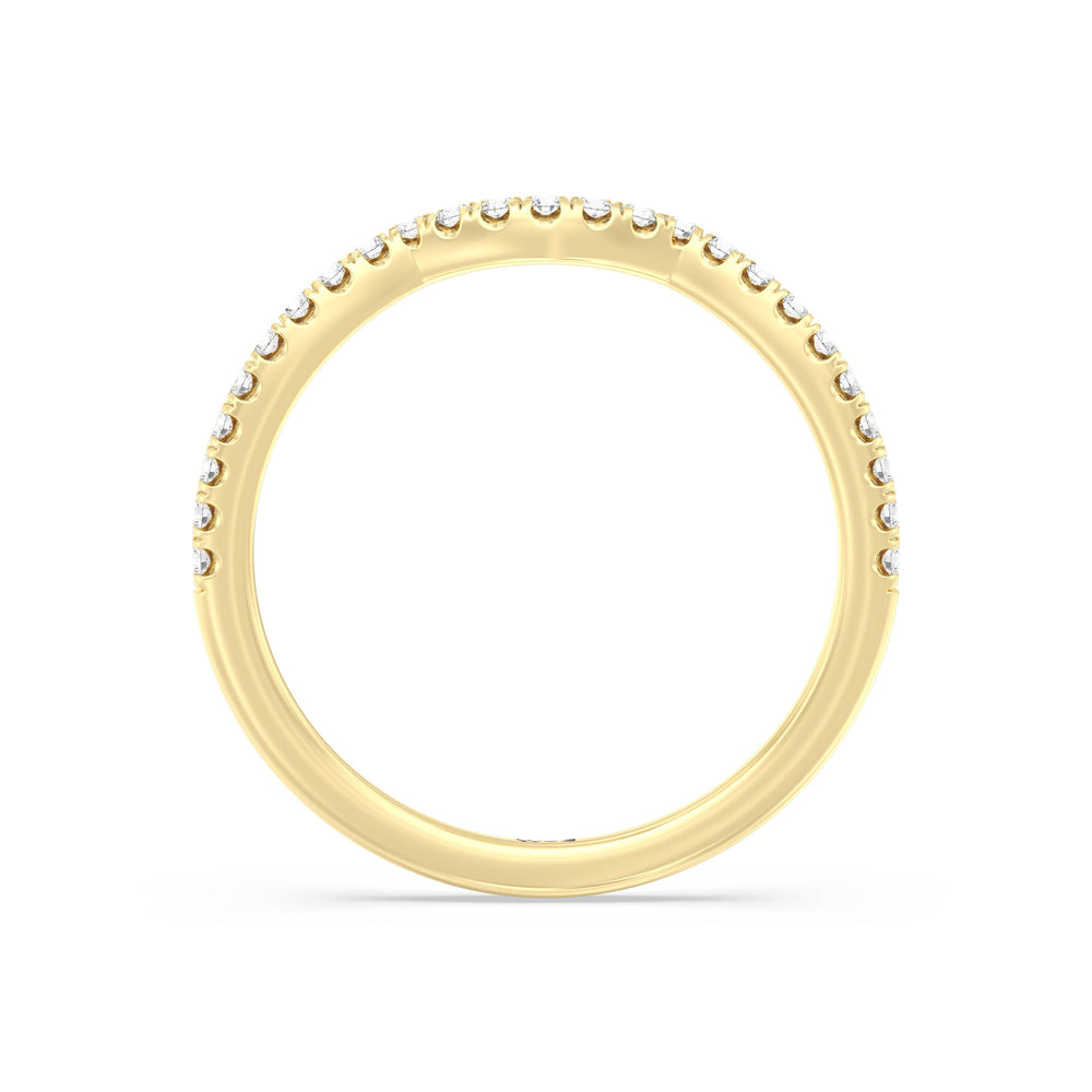 The Donna Diamond Wedding Band with 18KT Yellow Gold Cut Diamond in 14KT Yellow Gold view 2
