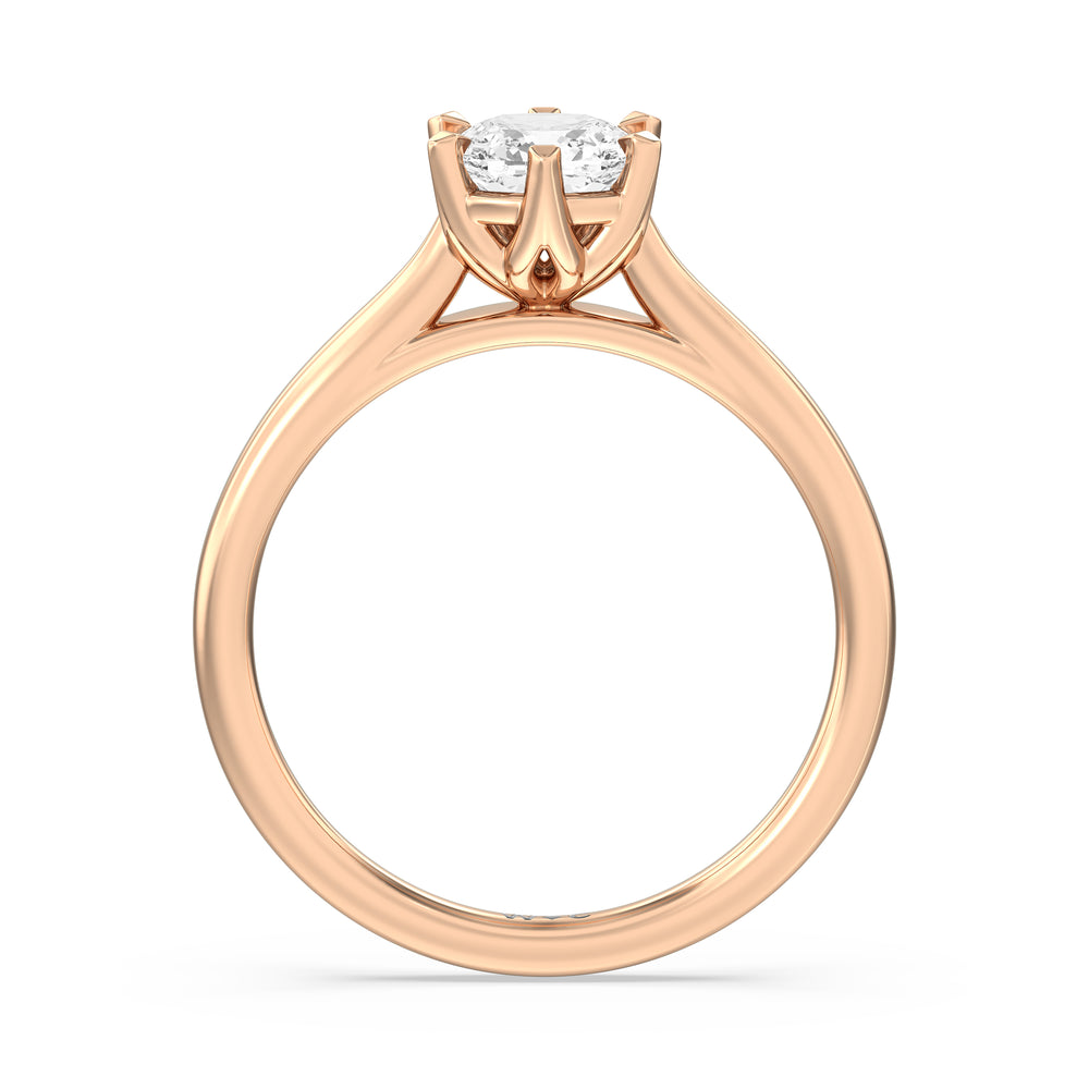 The Luna Engagement Ring with Cushion Cut Diamond in 14KT Rose Gold view 2
