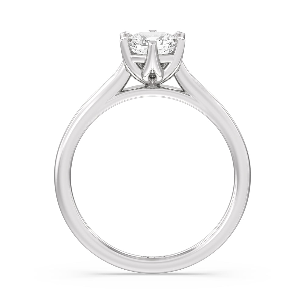 The Luna Engagement Ring with Cushion Cut Diamond in 14KT Platinum view 2
