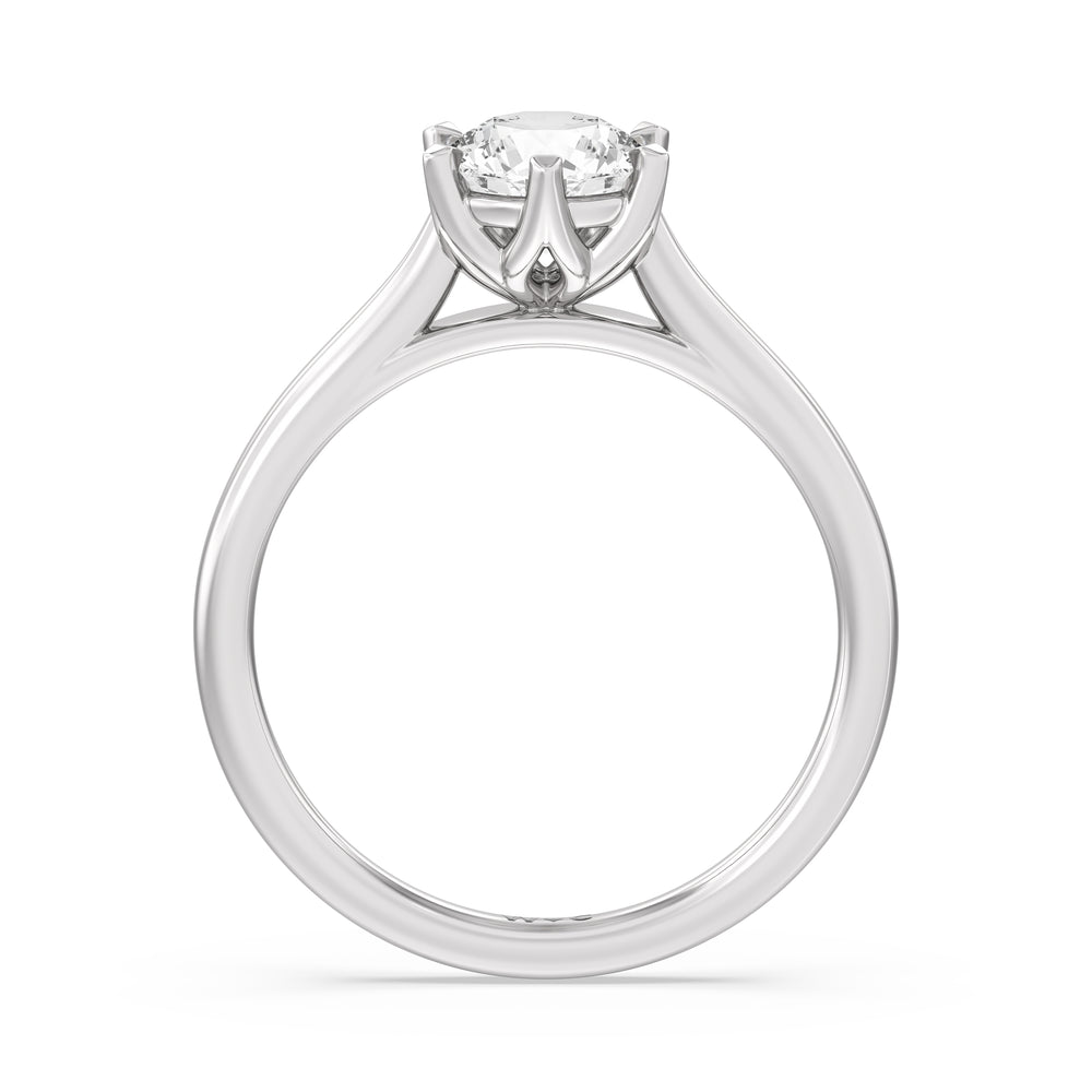 The Luna Engagement Ring with Round Cut Diamond in 14KT Platinum view 2
