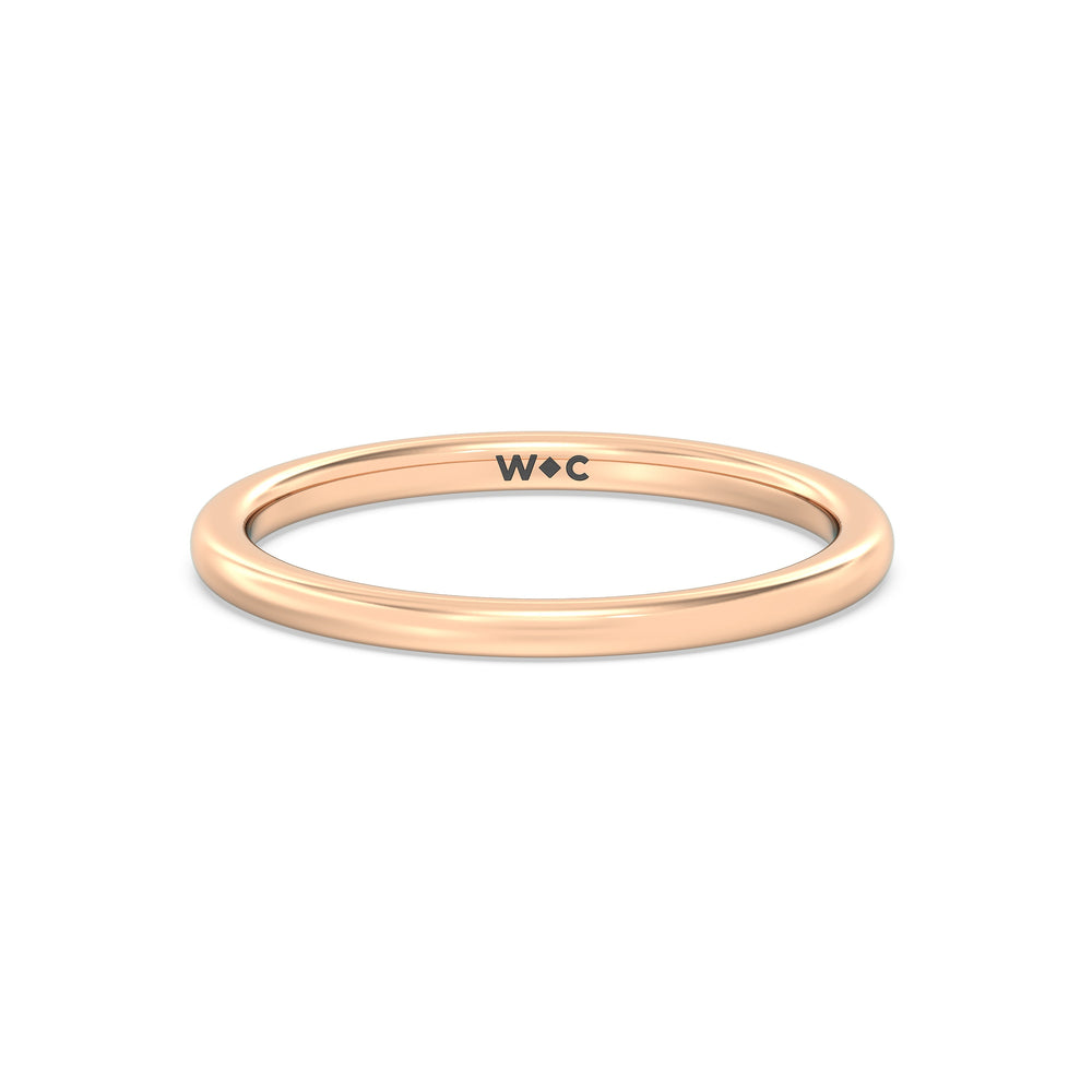 The Luna Wedding Band with 18KT Rose Gold Cut Diamond in 14KT Rose Gold view 1
