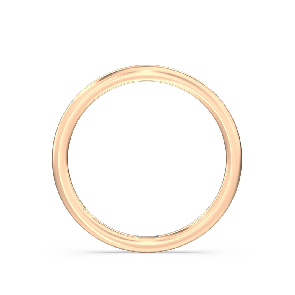 The Luna Wedding Band with 18KT Rose Gold Cut Diamond in 14KT Rose Gold view 2
