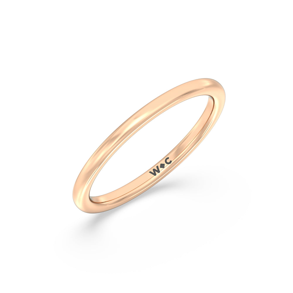 The Luna Wedding Band with 18KT Rose Gold Cut Diamond in 14KT Rose Gold view 3
