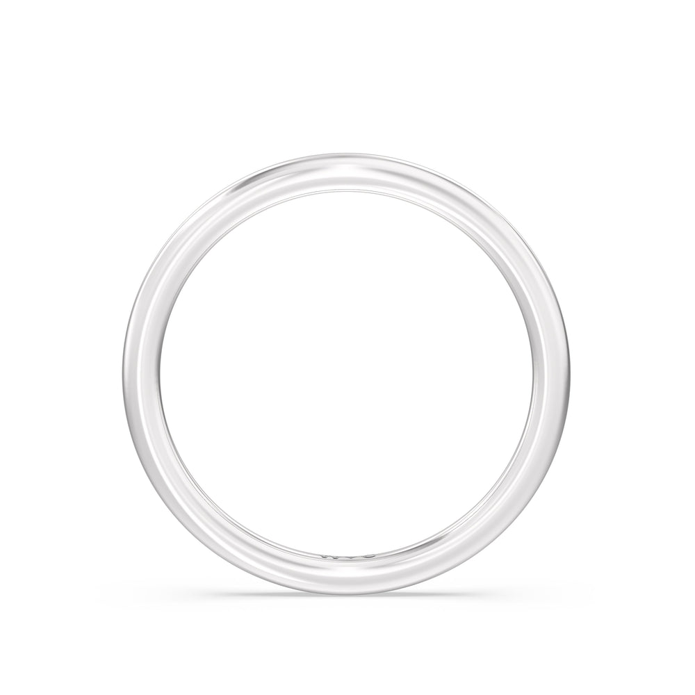 The Luna Wedding Band with Platinum Cut Diamond in 14KT Platinum view 2
