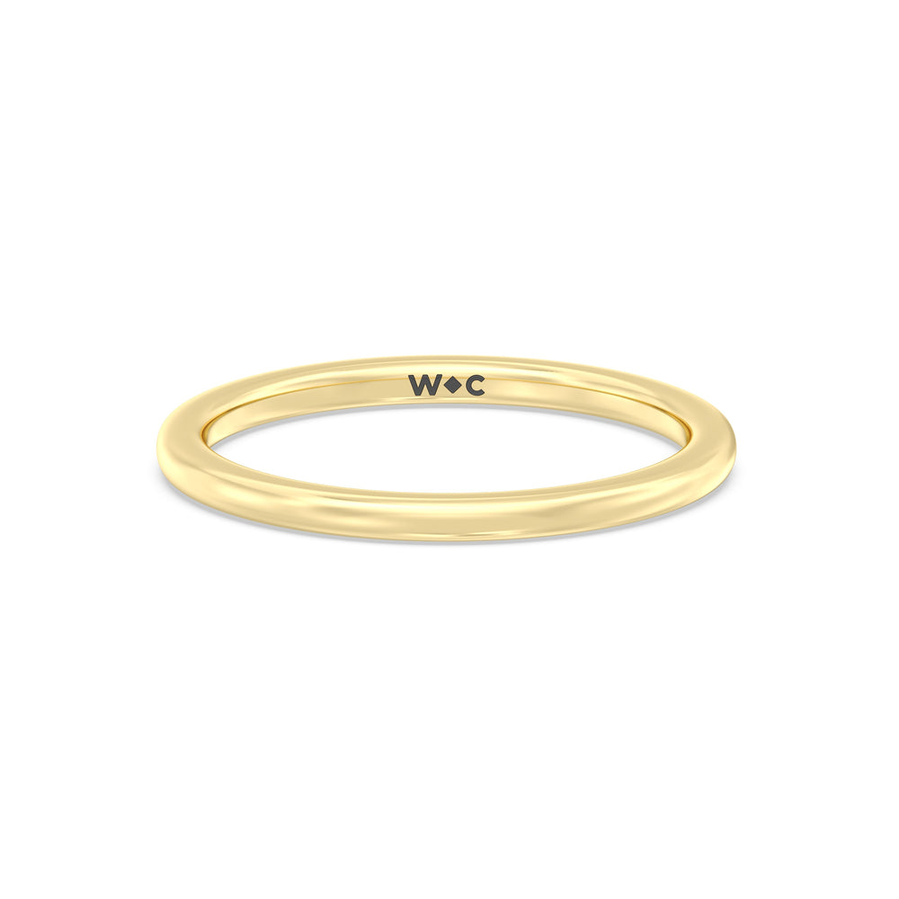 The Luna Wedding Band with 18KT Yellow Gold Cut Diamond in 14KT Yellow Gold view 1
