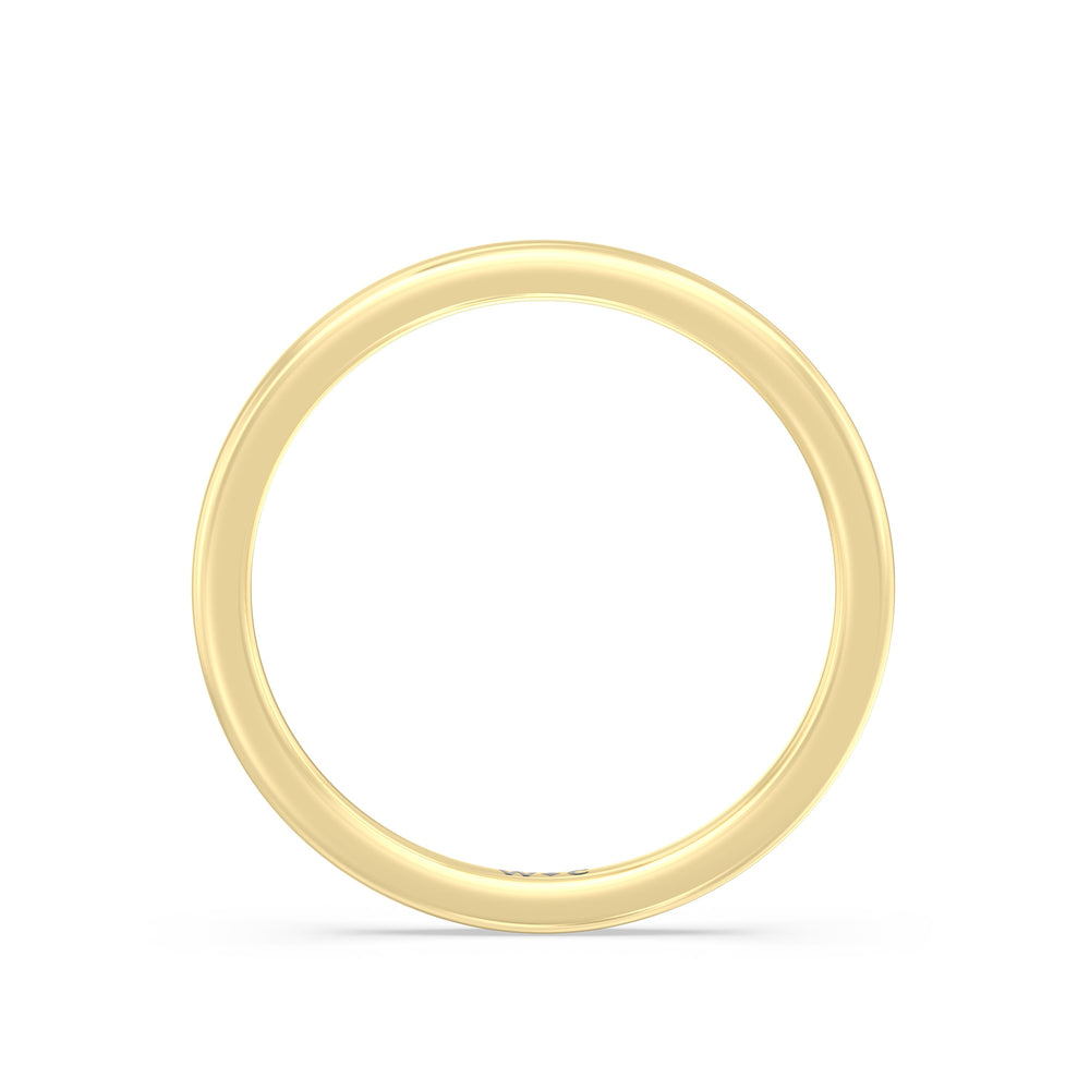 The Luna Wedding Band with 18KT Yellow Gold Cut Diamond in 14KT Yellow Gold view 2
